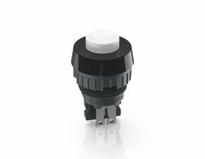 Drucktaster, 15.2 mm, Flachstecker, tastend, 1 S, Blende weiß