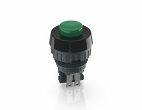 Drucktaster, 15.2 mm, Flachstecker, tastend, 1 S, Blende grün
