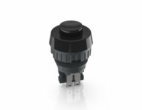 Drucktaster, 15.2 mm, Flachstecker, tastend, 1 Ö, Blende schwarz