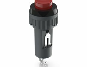 Drucktaster, 9.1 mm, 1S, tastend, 1 S, Blende rot