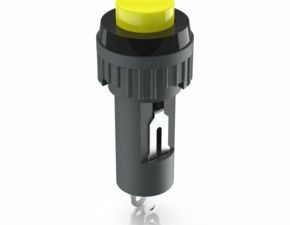 Drucktaster, 9.1 mm, 1S, tastend, 1 S, Blende gelb
