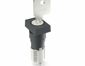 LUMOTAST 75 IP40, Schlüsselschalter, Bund rechteckig, 1 Ö + 1 S, Silber, Lötanschluss, 90°, rastend, Abzugsstellung 0