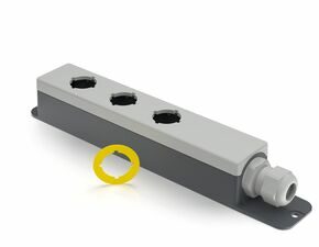E-BOX XL MODULAR, Gehäuse, 3 Einbaustellen, 22,3 mm, seitlich M20, hellgrau