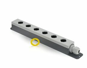 E-BOX XL MODULAR, Gehäuse, 6 Einbaustellen, 22,3 mm, seitlich M20, hellgrau