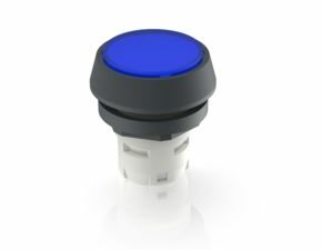 RAFIX 16, Leuchtdrucktaster, flache Blende, Bund rund, Blende blau