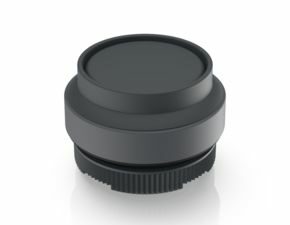 RAFIX 22 FS, Drucktaster, Frontring vorstehend, Bund rund, tastend, Frontring schwarz, Blende schwarz