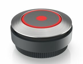 RAFIX 30 FS+, Leuchtdrucktaster Ring- und Punktausleuchtung, Bund rund, tastend, Frontring Edelstahl, Farbe rot, Blende Edelstahl
