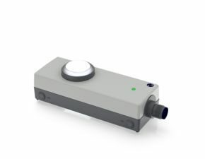 E-BOX IO-LINK, 1 Leuchtdrucktaster, tastend, Frontring silbermetallic, 1 S, Blende farblos