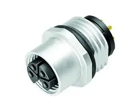 M12 Flanschdose, Polzahl: 4, ungeschirmt, THR, IP68, UL 2238, M16x1,5, Frontmontage