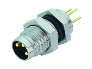 M8 Flanschstecker, Polzahl: 3, ungeschirmt, THT, IP67, UL 2238, M8x1,0, Rückwandmontage