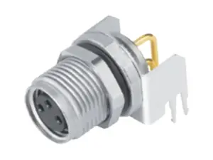 M8 Flanschdose, Polzahl: 3, schirmbar, THT, IP67, UL 2238, M10x0,75, Rückwandmontage