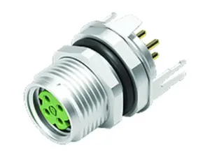 M8 Flanschdose, Polzahl: 4, schirmbar, THT, IP67, M8x1,0, Rückwandmontage