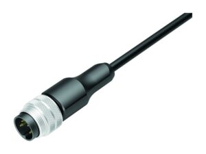 Binder M16 Kabelstecker, Polzahl: 4, geschirmt, am Kabel angespritzt, IP68, PUR, schwarz, 4 x 0,34 mm²
