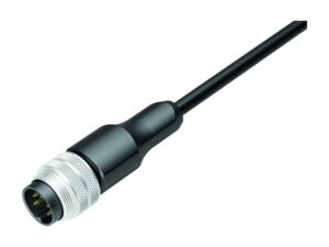 Binder M16 Kabelstecker, Polzahl: 5, geschirmt, am Kabel angespritzt, IP68, PUR, schwarz, 5 x 0,34 mm²