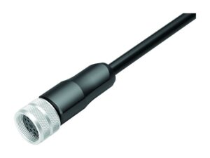 Binder M16 Kabeldose, Polzahl: 12, ungeschirmt, am Kabel angespritzt, IP68, PUR, schwarz, 12 x 0,25 mm²