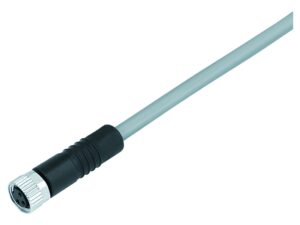 Binder M8 Kabeldose, Polzahl: 3, ungeschirmt, am Kabel angespritzt, IP67/IP69K, UL 2238, PVC, grau, 3 x 0,34 mm²