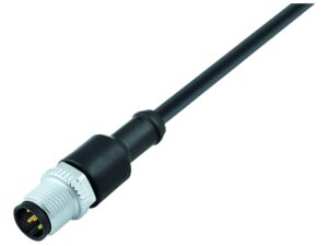 Binder M12 Kabelstecker, Polzahl: 3, ungeschirmt, am Kabel angespritzt, IP69K, PUR, schwarz, 3 x 0,34 mm², für Schweißanwendungen