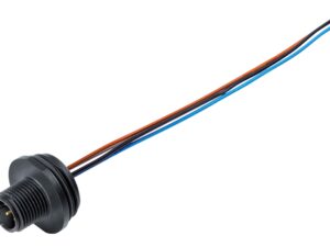 Binder M12 Flanschstecker, Polzahl: 4, ungeschirmt, Litzen, IP67, UL 2238, M20x1,5, Frontmontage