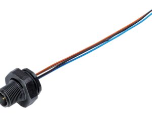 Binder M12 Flanschstecker, Polzahl: 4, ungeschirmt, Litzen, IP67, UL 2238, M16x1,5, Rückwandmontage