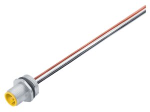 Binder M12 Flanschstecker, Polzahl: 4, ungeschirmt, Litzen, IP68, UL 2238, M16x1,5, Frontmontage