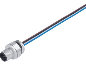 Binder M12 Flanschstecker, Polzahl: 4, ungeschirmt, Litzen, IP68, UL 2238, PG 9, Frontmontage, Kodierungsausrichtung positionierbar
