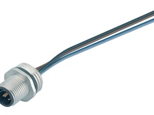 Binder M12 Flanschstecker, Polzahl: 4, ungeschirmt, Litzen, IP68, UL 2238, PG 9, Frontmontage