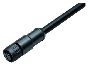 Binder M12 Kabeldose, Polzahl: 2+7, am Kabel angespritzt, IP67, PUR, schwarz, Power: 2 x 0,75 (AWG 18), Signal: 7 x 0,14 (AWG 26)