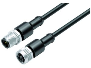 Binder M12 Verbindungsleitung Kabelstecker – Kabeldose, Polzahl: 4, ungeschirmt, am Kabel angespritzt, IP69K, UL 2238, PUR, schwarz, 4 x 0,34 mm²