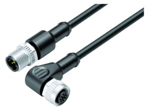 Binder M12 Verbindungsleitung Kabelstecker – Winkeldose, Polzahl: 5, ungeschirmt, am Kabel angespritzt, IP69K, UL 2238, PUR, schwarz, 5 x 0,34 mm²