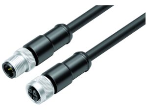 Binder M12 Verbindungsleitung Kabelstecker – Kabeldose, Polzahl: 5, geschirmt, am Kabel angespritzt, IP67, UL 2238, PUR, schwarz, 5 x 0,25 mm²