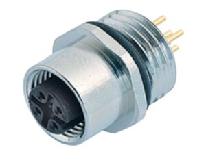 M12 Flanschdose, Polzahl: 12, ungeschirmt, THT, IP68, UL 2238, M16x1,5, Frontmontage