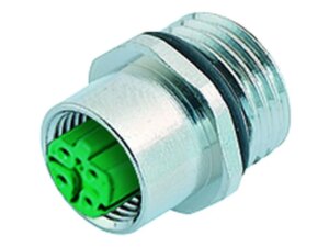 M12 Flanschdose, Polzahl: 4, löten, IP67, UL 2238, M16x1,5, Frontmontage