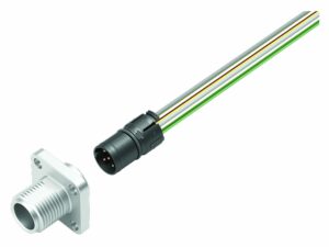 M12-A 8-pin square flange connector, Series 763 | Item No. 99 3483 100 08 | Binder