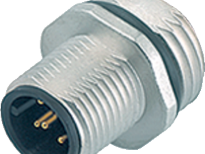 M12 Flanschstecker, Polzahl: 8, ungeschirmt, löten, IP68, UL 2238, M16x1,5, Frontmontage