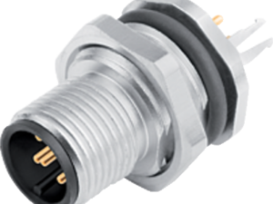 M12 Flanschstecker, Polzahl: 12, schirmbar, THT, IP68, UL 2238, PG 9, Rückwandmontage