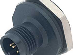 M12 Flanschstecker, Polzahl: 4, ungeschirmt, löten, IP67, UL 2238, M20x1,5, Frontmontage, für die Spannungsversorgung