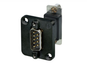 D-SUB FEEDTHROUGH 9P BLACK M-F