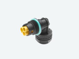 Flanschstecker gewinkelt 2P Schrauben M20